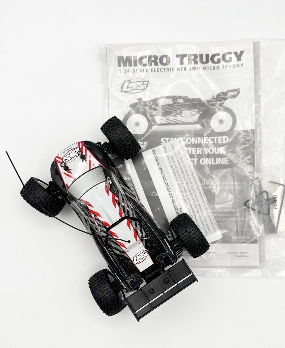 Losi Micro Truggy 1/24 Scale Electric RTR 4WD White Black Stadium Truck ONLY RC